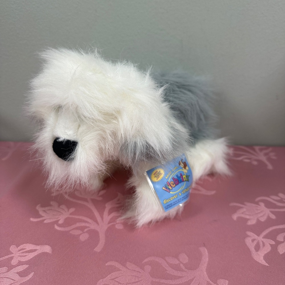 Ganz Webkinz Old English Sheepdog Plush Shaggy Dog HM377 Unused Code NWT